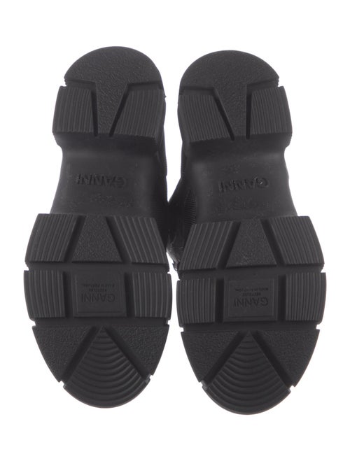 Ganni Canvas Fur Trim Combat Boots