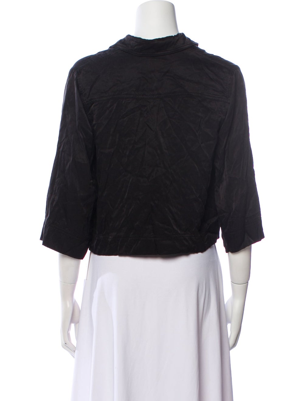 Ganni Jacket Black Pointed Collar Patch Pockets & - image 3