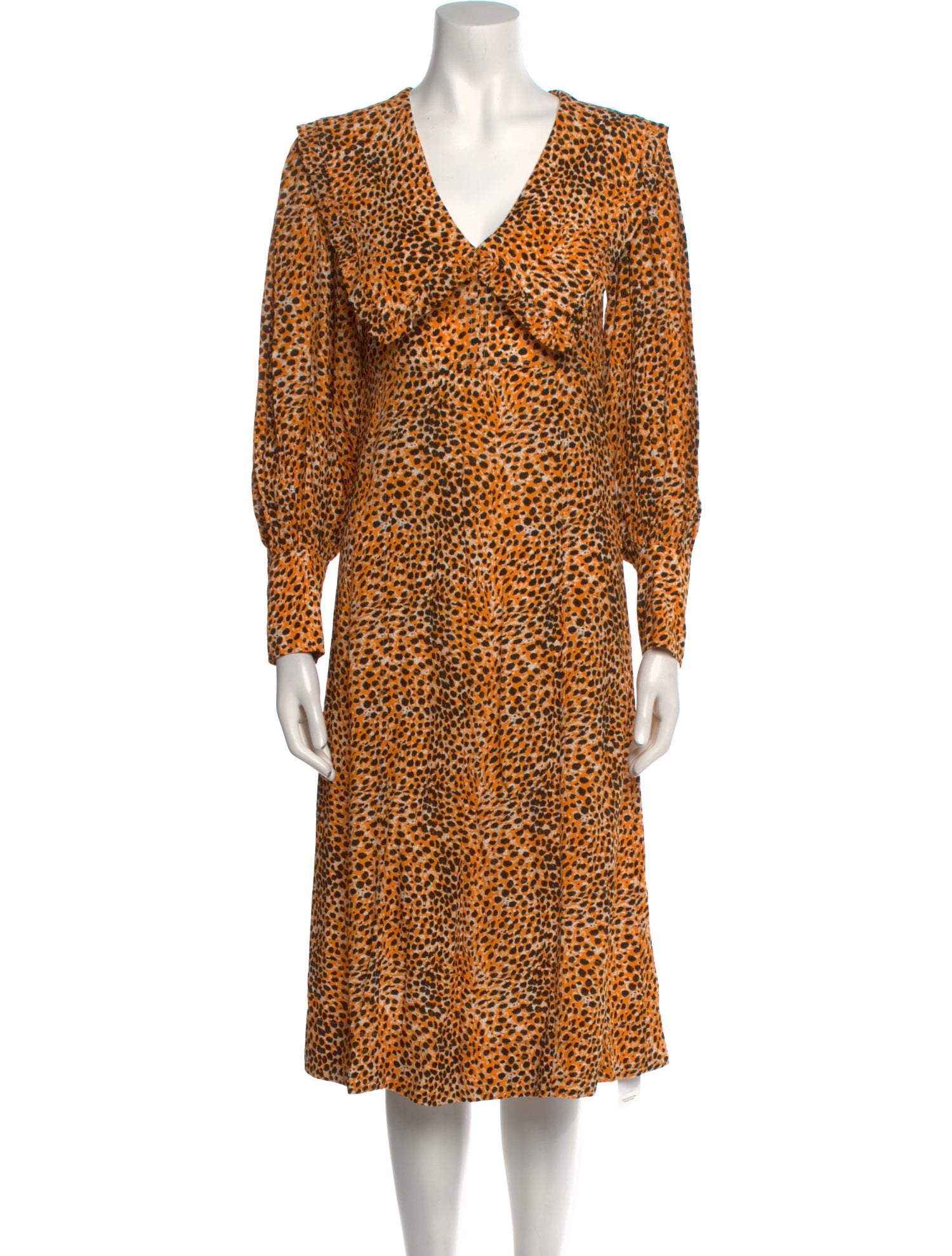 Ganni Animal Print Midi Length Dress w/ Tags