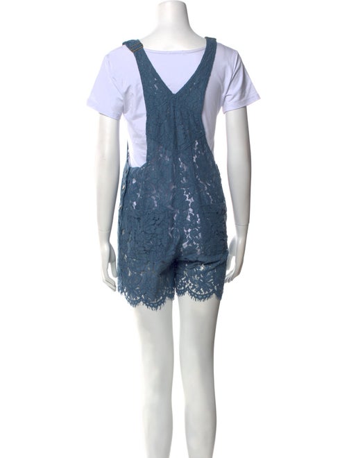 Ganni Lace Pattern Square Neckline Romper