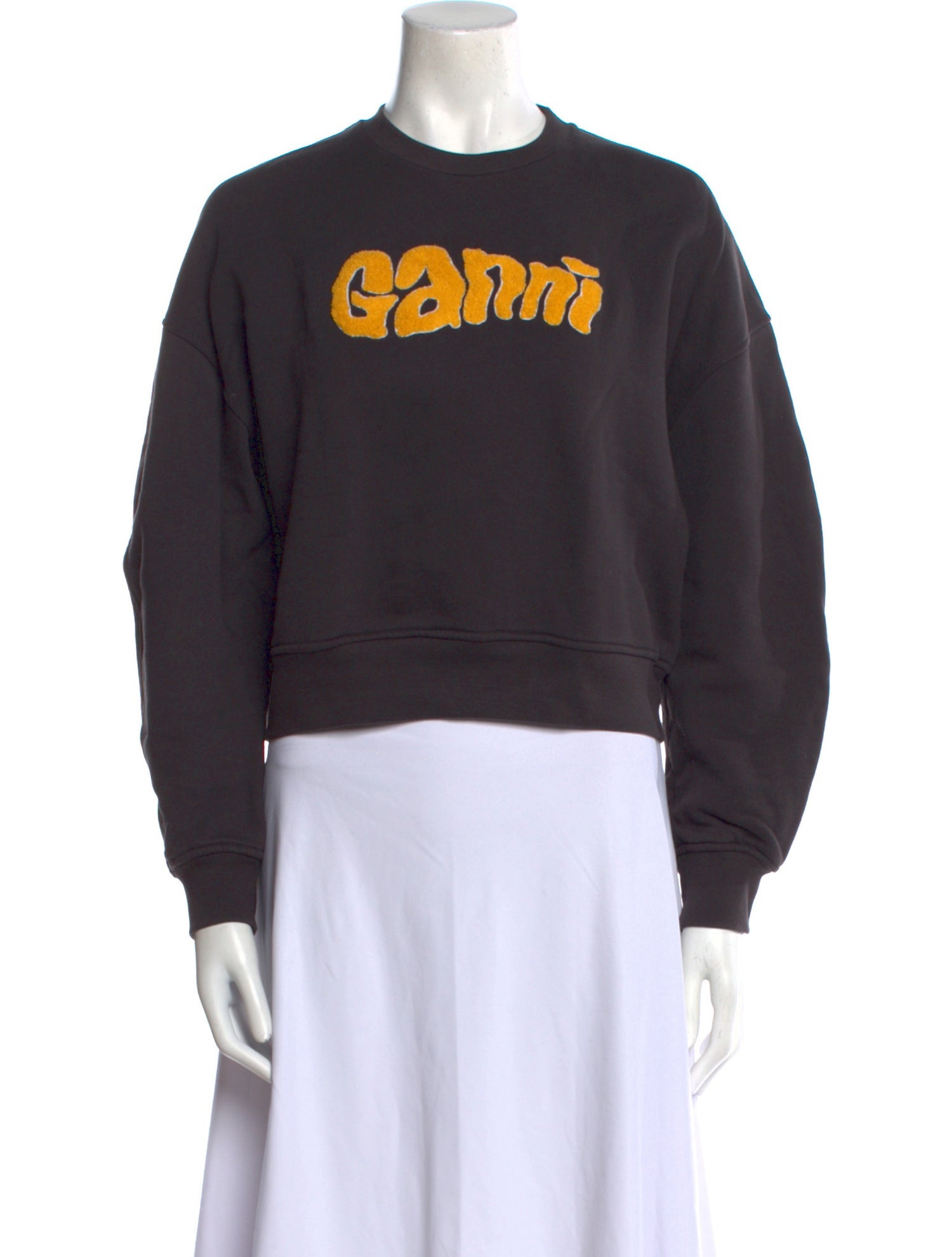 Ganni Graphic Print Crew Neck Sweatshirt
