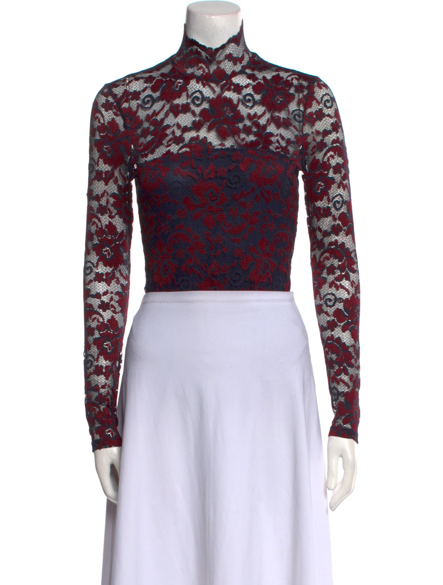 Ganni Printed Mock Neck Crop Top