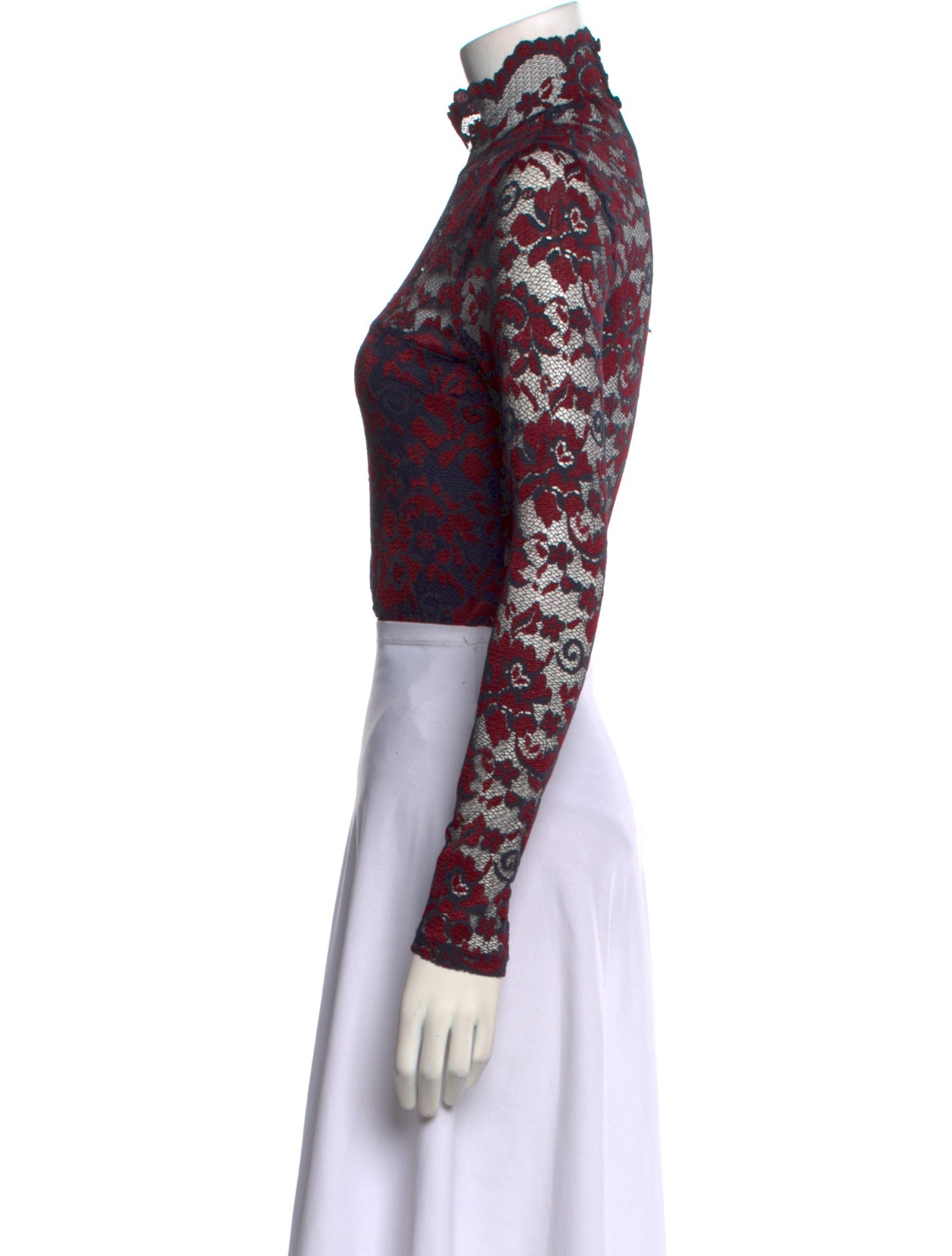 Ganni Printed Mock Neck Crop Top