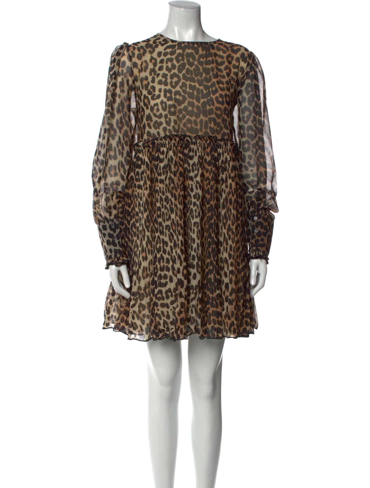 Ganni Animal Print Mini Dress