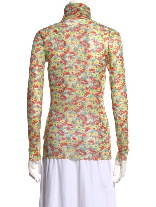 Ganni Floral Print Turtleneck Top
