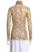 Ganni Floral Print Turtleneck Top