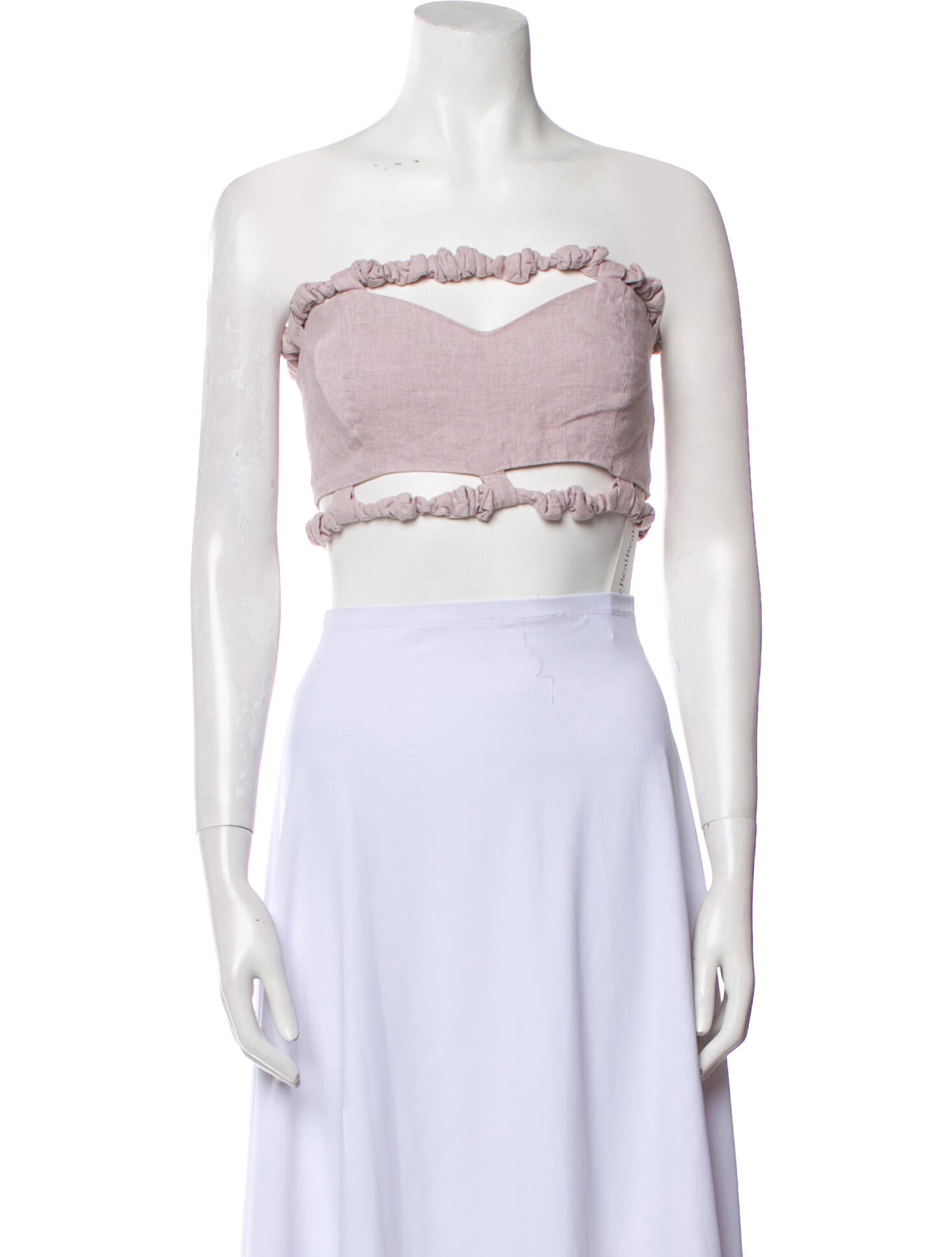 Ganni Hemp Strapless Crop Top