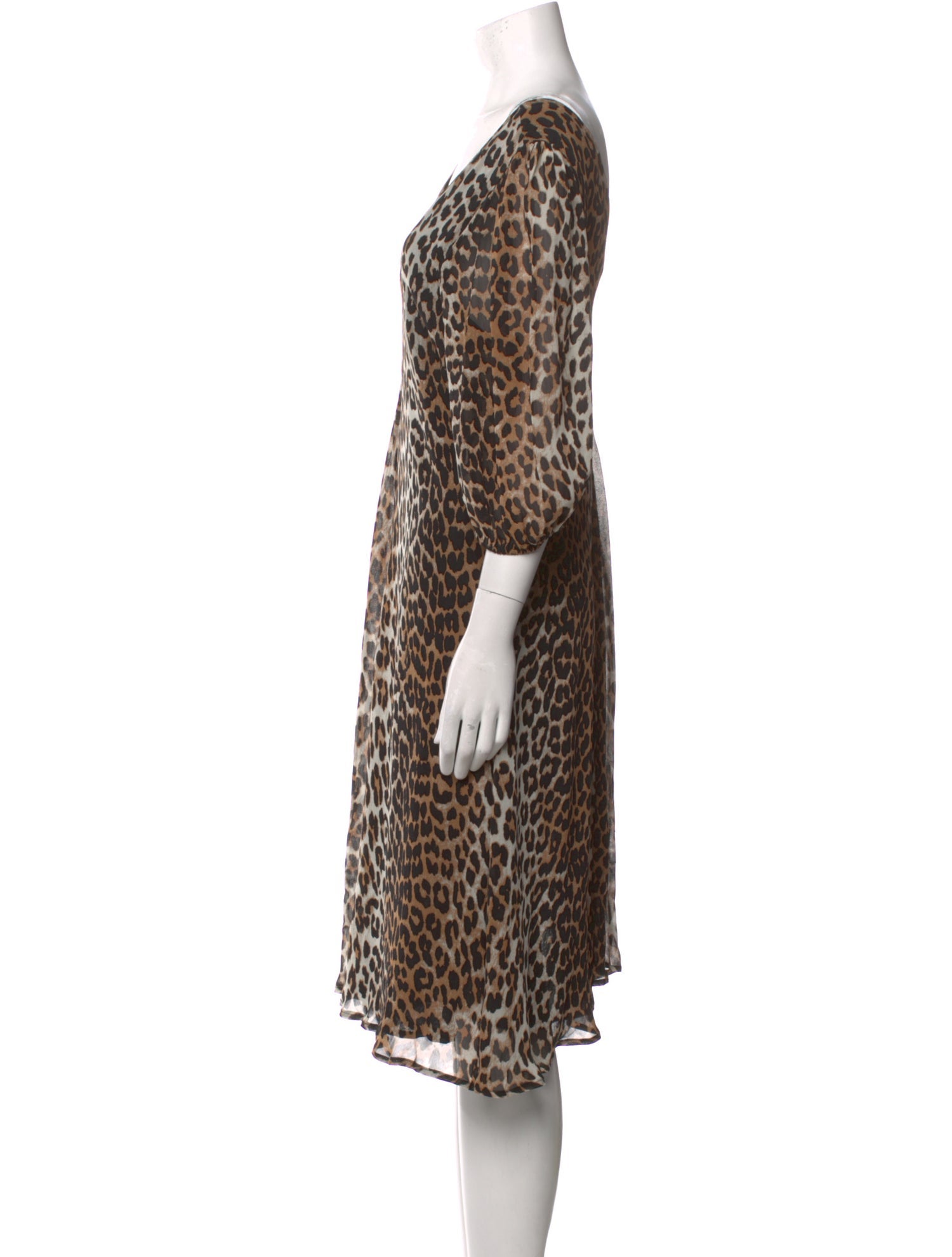 Ganni Animal Print Midi Length Dress