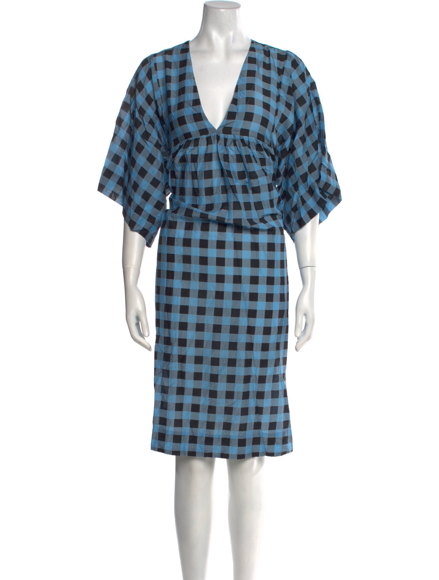 Ganni Plaid Print Midi Length Dress