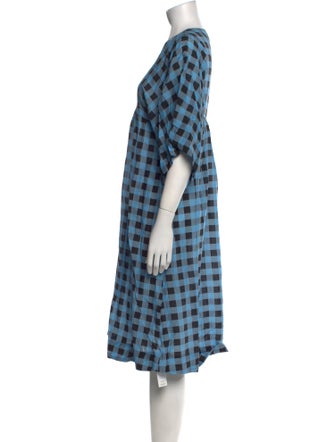 Ganni Plaid Print Midi Length Dress