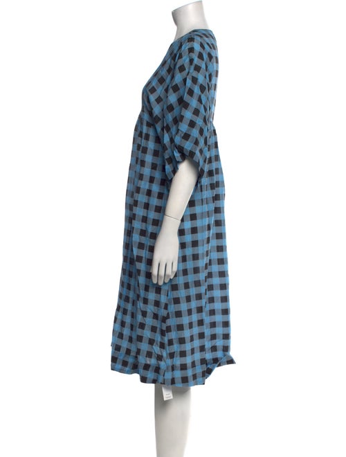 Ganni Plaid Print Midi Length Dress