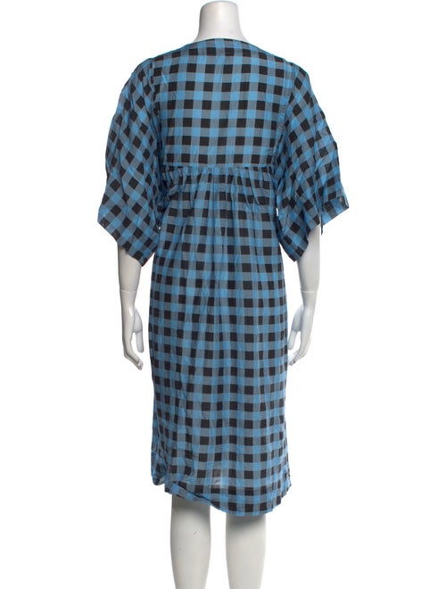 Ganni Plaid Print Midi Length Dress