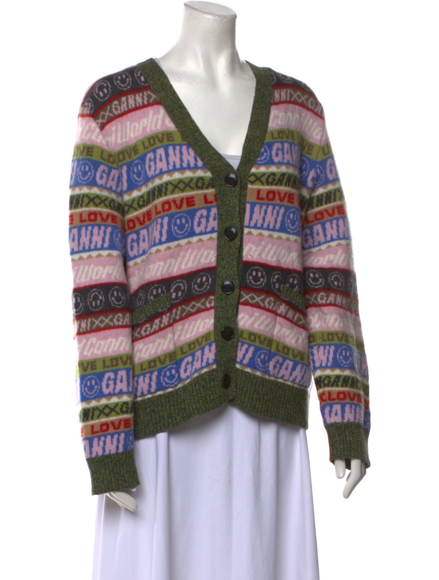 Ganni Wool Striped Sweater