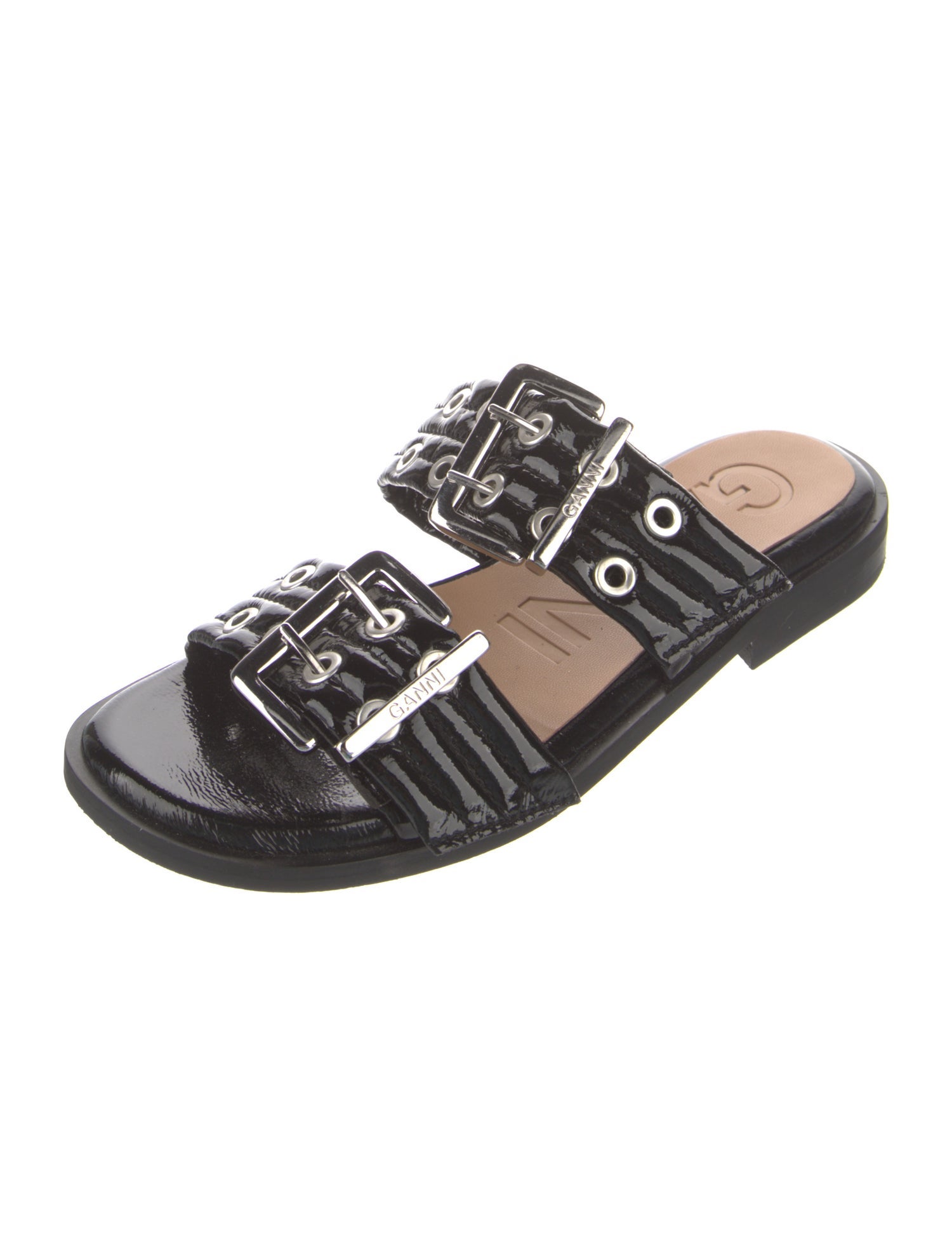 Ganni Patent Leather Slides