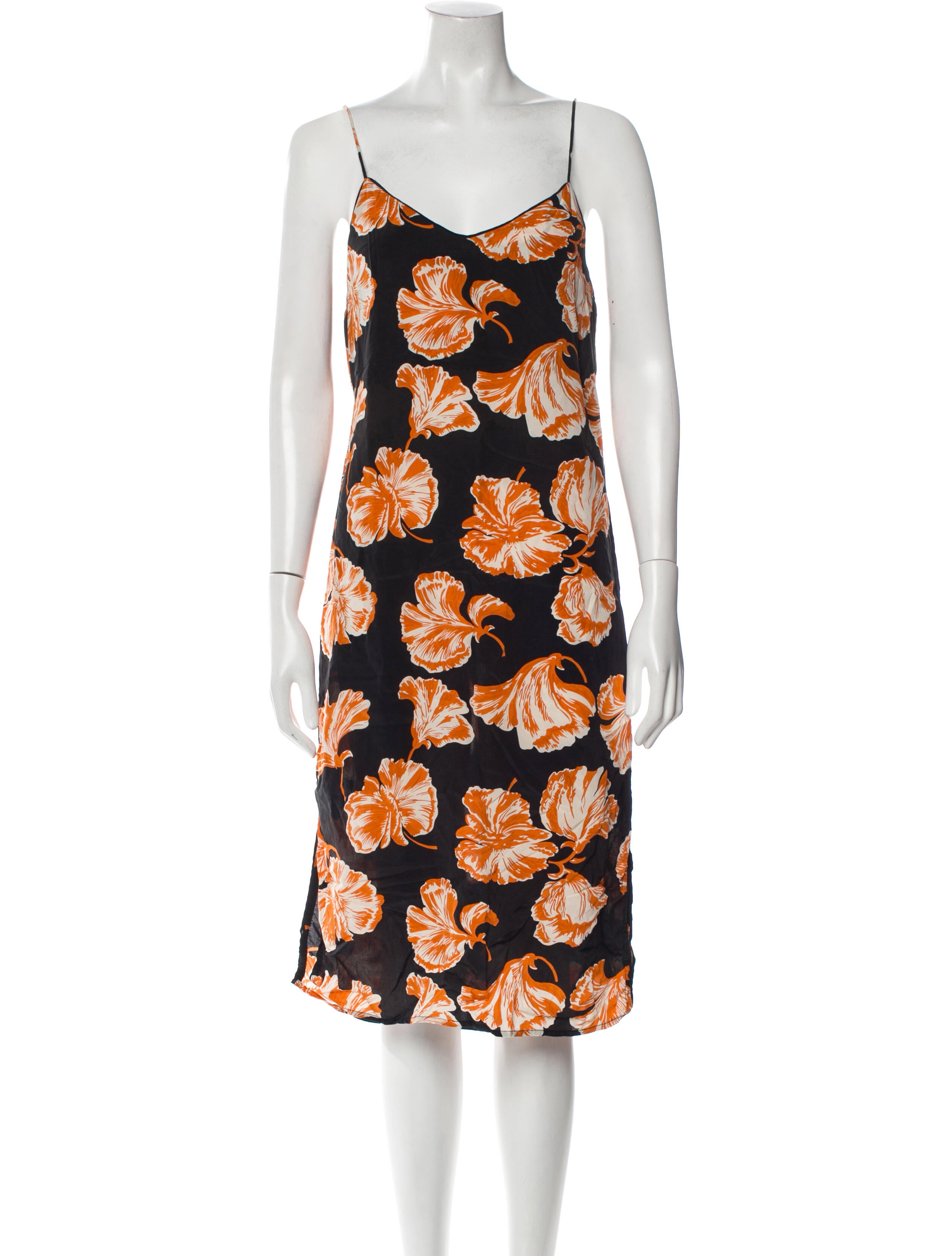 Ganni Silk Knee-Length Dress