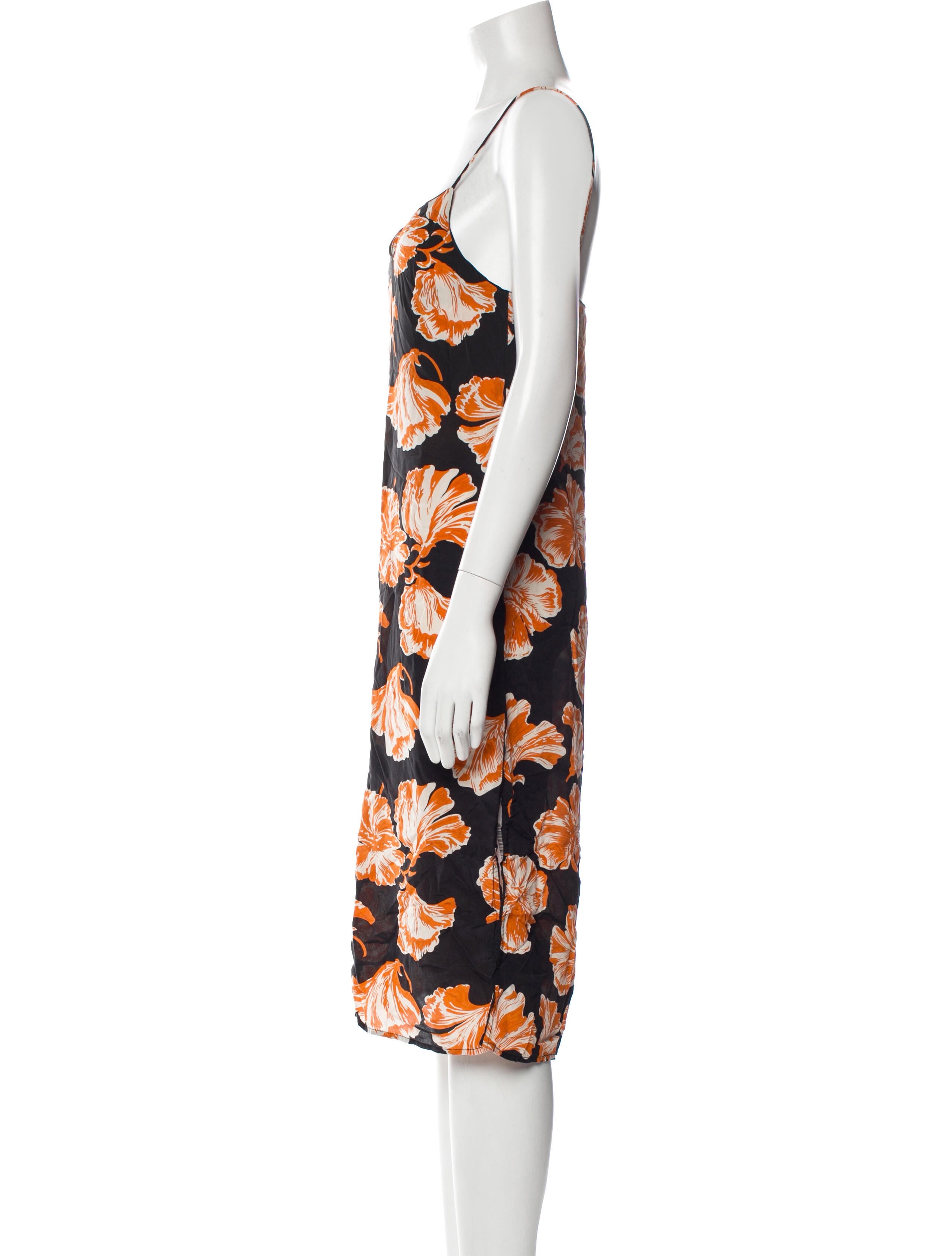 Ganni Silk Knee-Length Dress