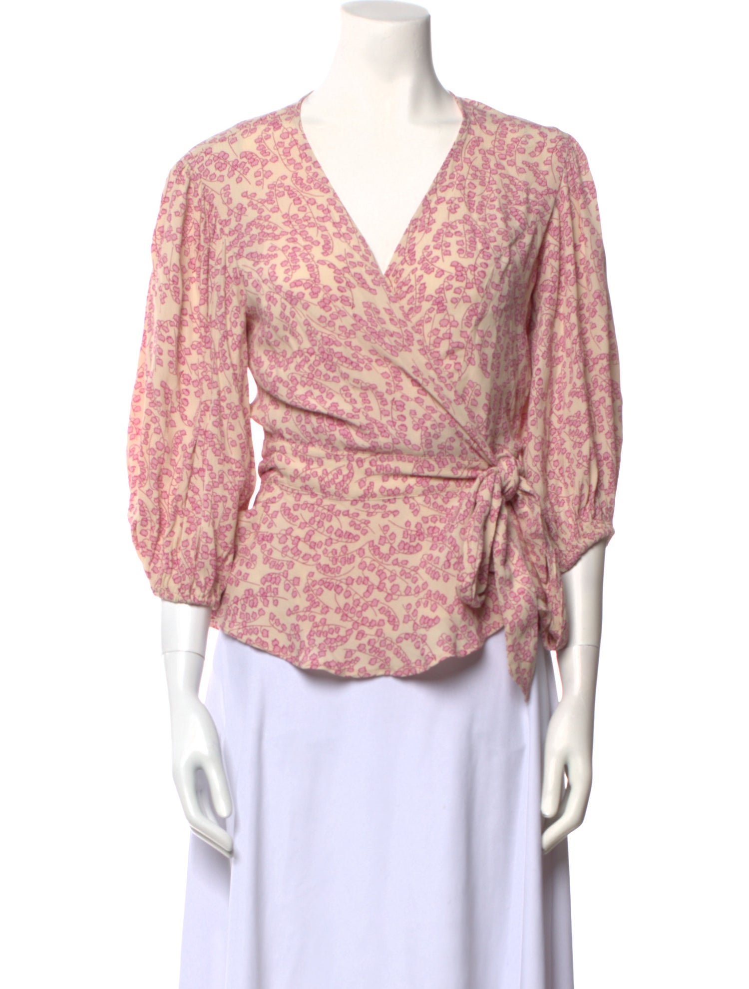 Ganni Floral Print V-Neck Blouse