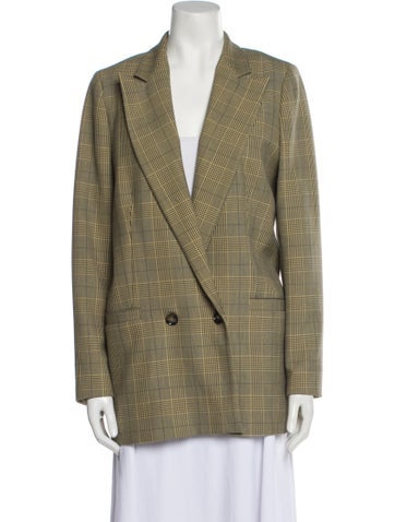 Ganni Jackets Plaid Print Blazer M