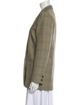 Ganni Plaid Print Blazer