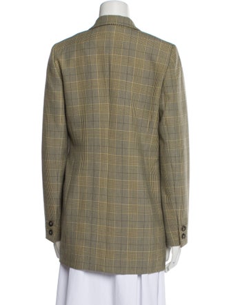 Ganni Plaid Print Blazer