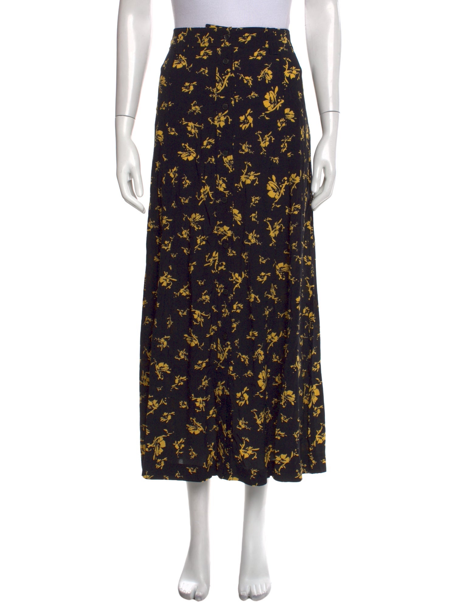 Ganni Floral Print Midi Length Skirt