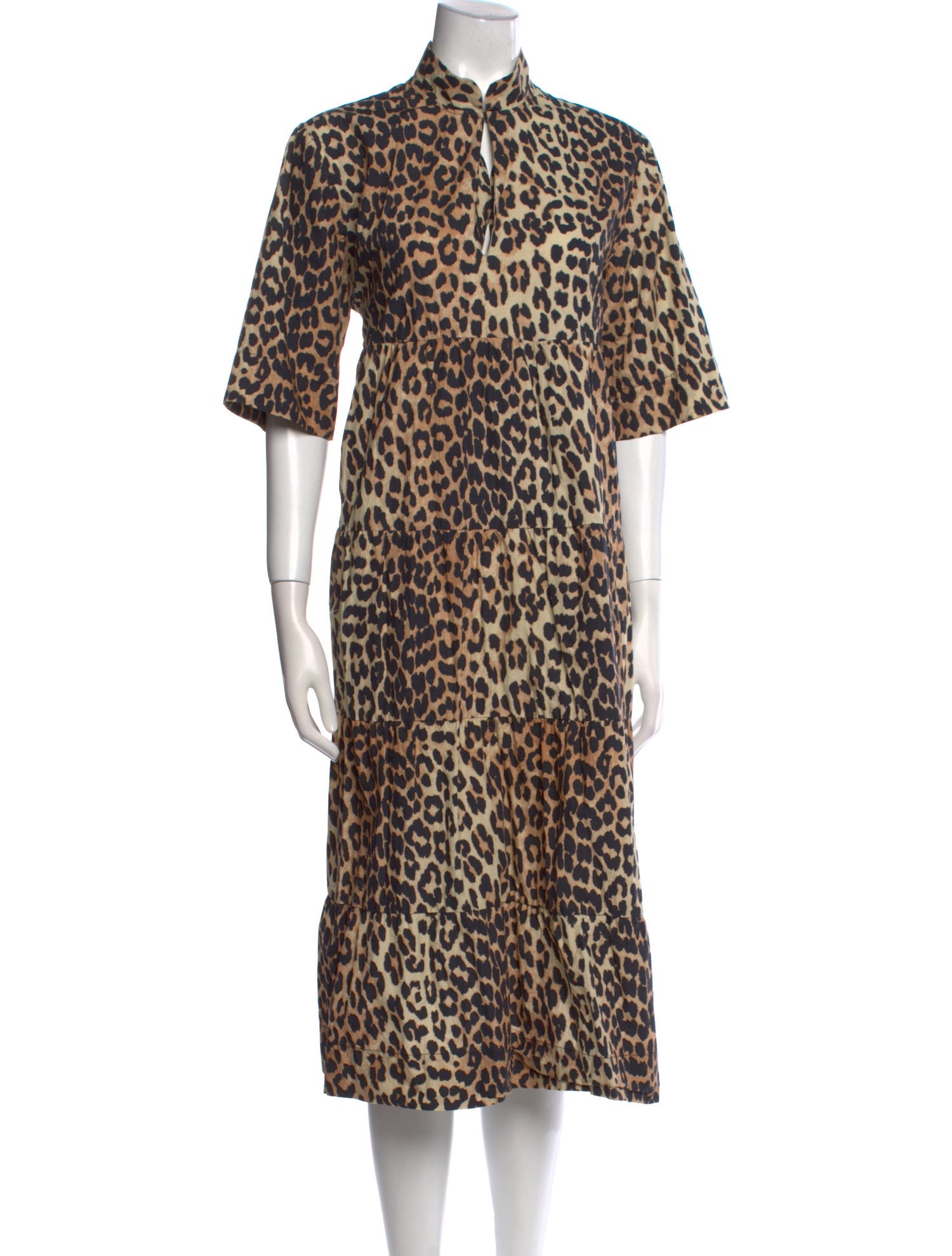 Ganni Animal Print Midi Length Dress