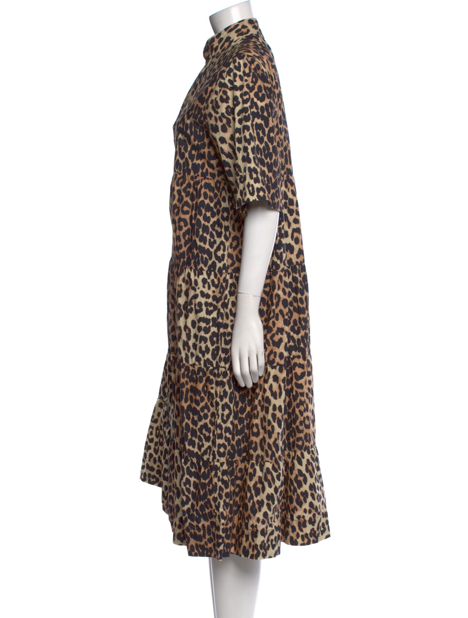 Ganni Animal Print Midi Length Dress
