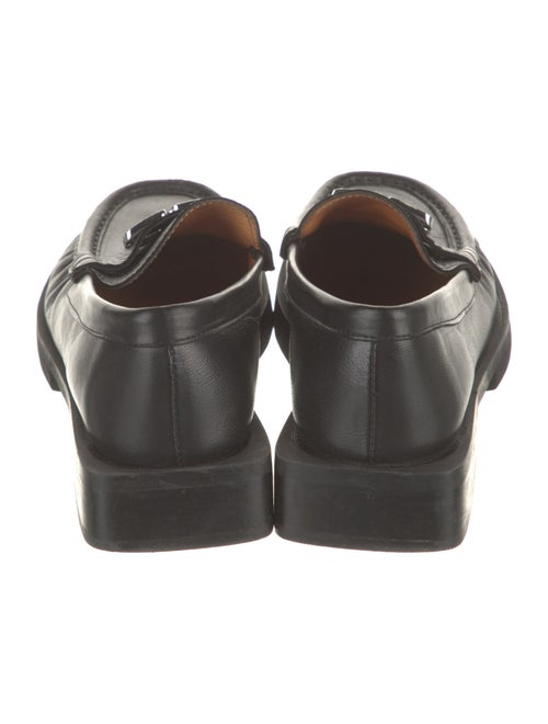 Ganni Leather Crystal Embellishments Loafers