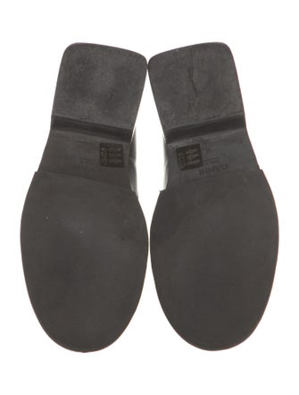 Ganni Leather Crystal Embellishments Loafers