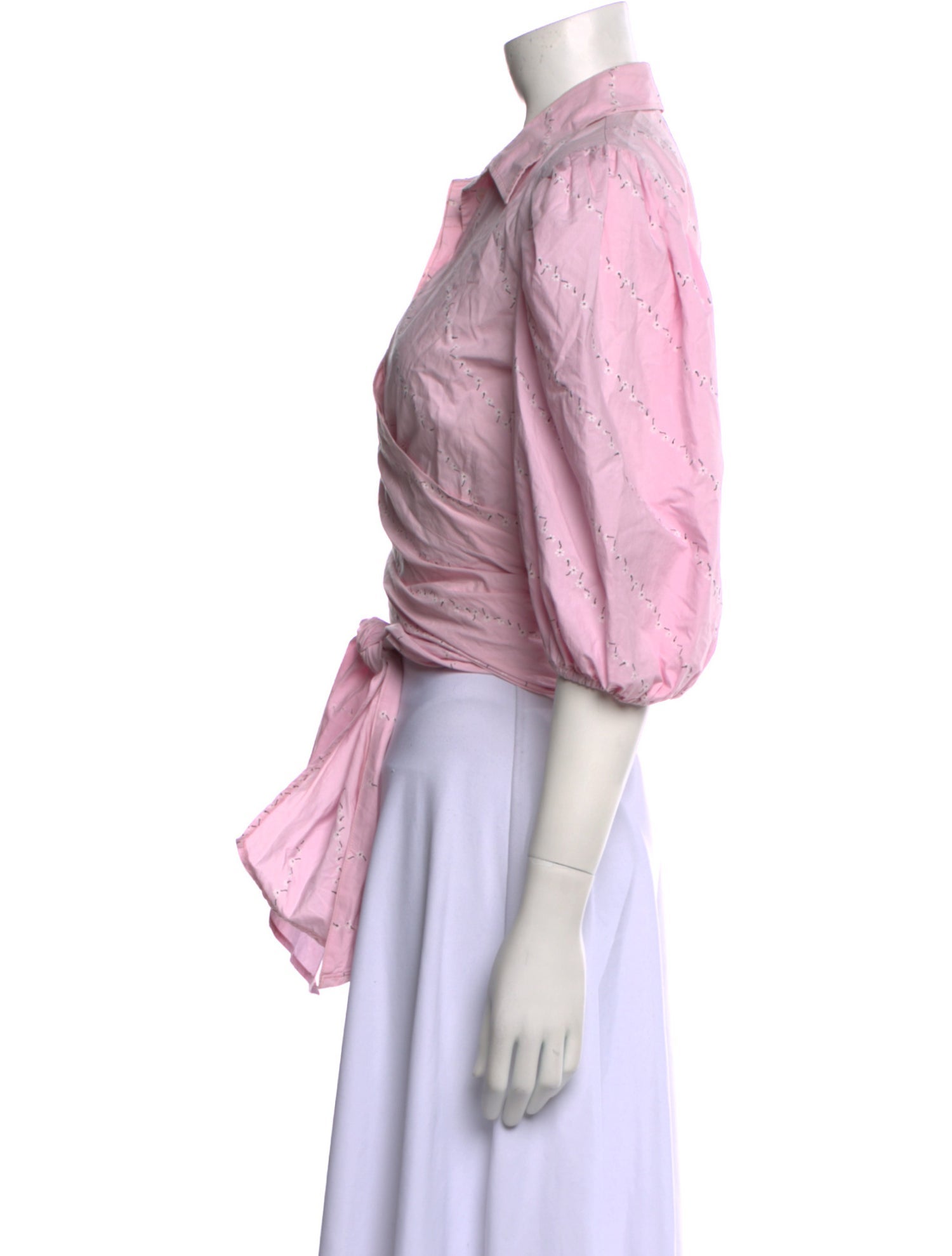 Ganni Three-Quarter Sleeve Blouse