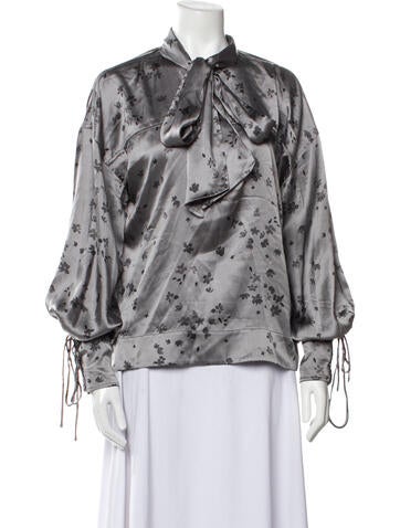 Ganni Tops Silk Printed Blouse S