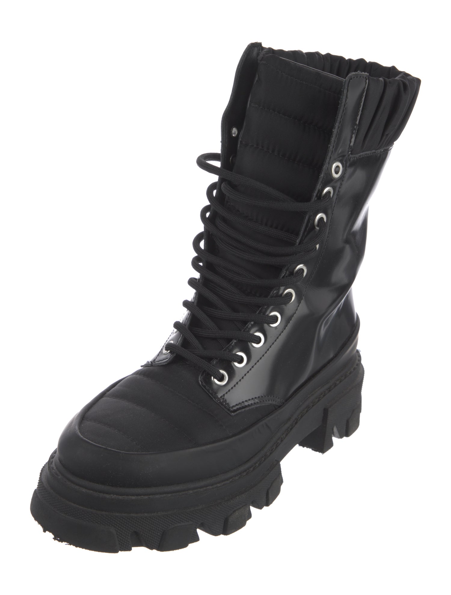 Ganni Leather Combat Boots