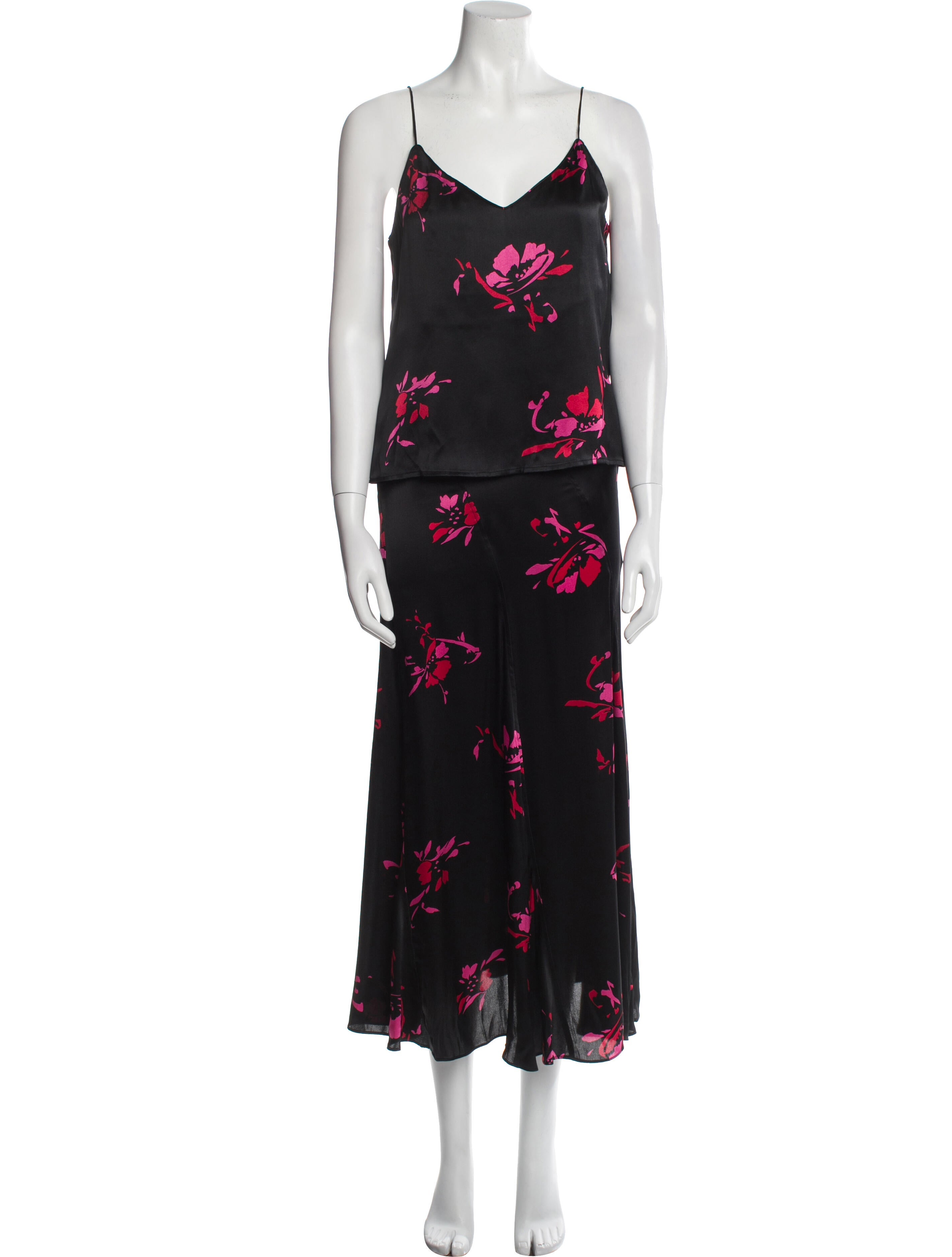 Ganni Silk Printed Skirt Set