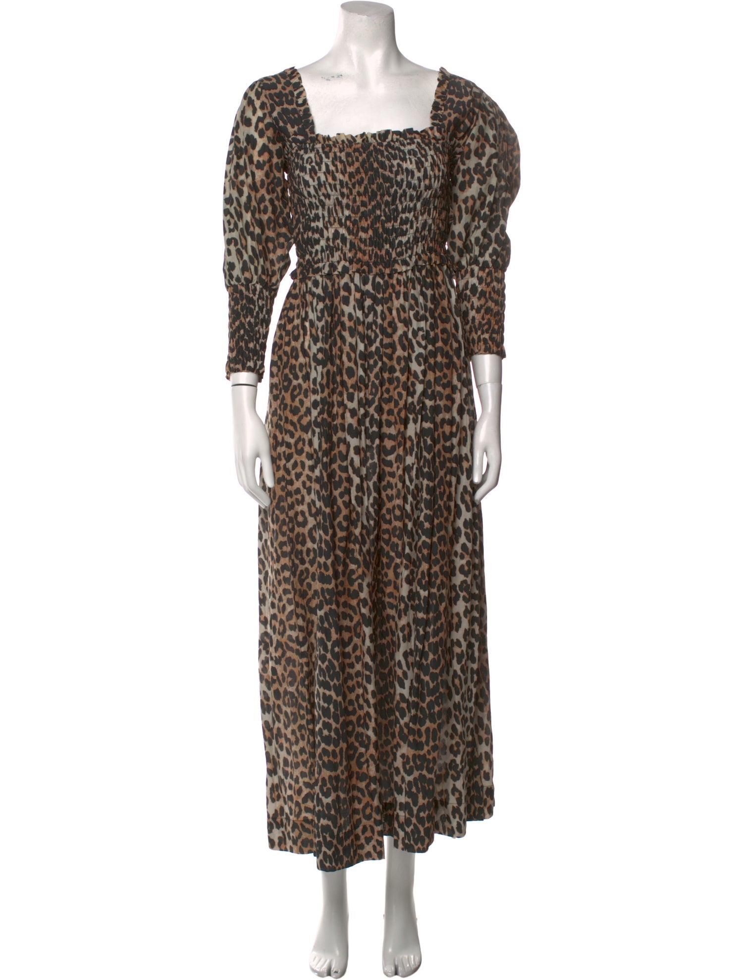 Ganni Animal Print Long Dress