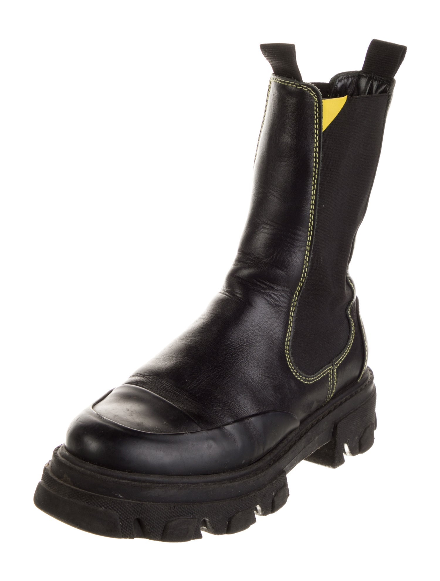 Ganni Leather Chelsea Boots