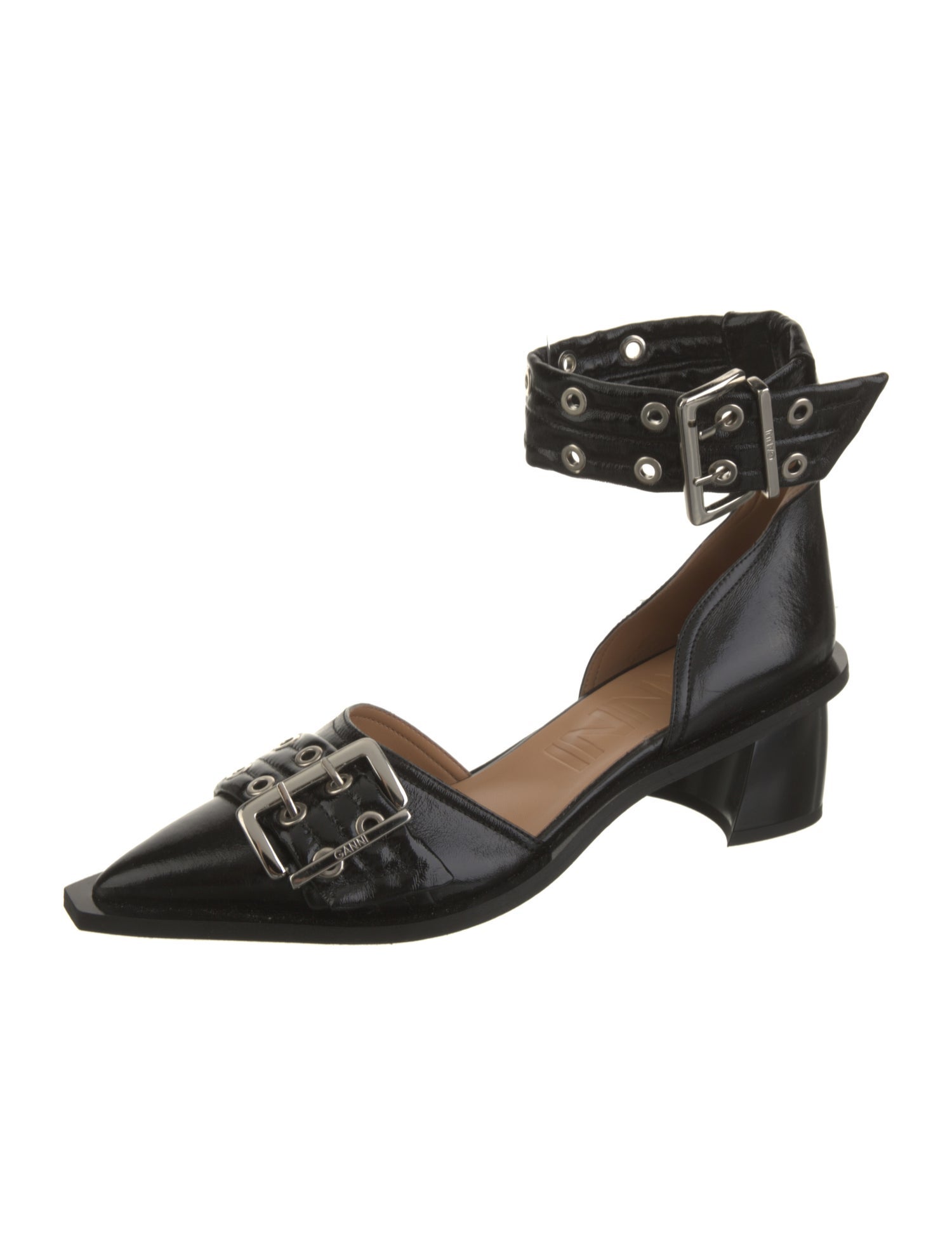 Ganni Leather D'Orsay Pumps