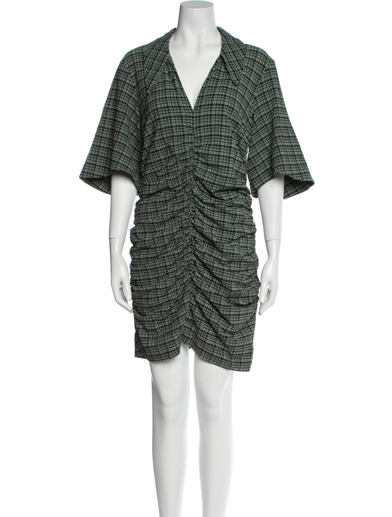 Ganni Plaid Print Mini Dress