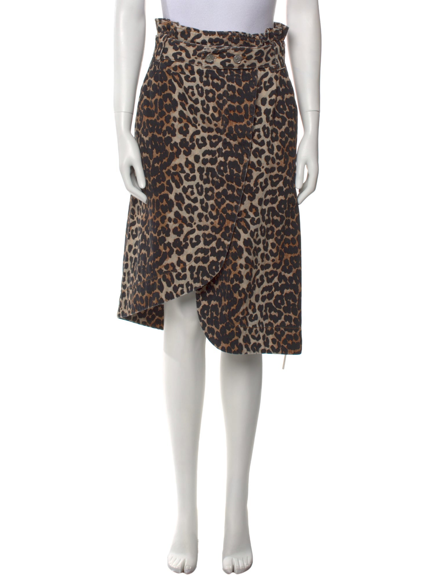 Ganni Animal Print Knee-Length Skirt