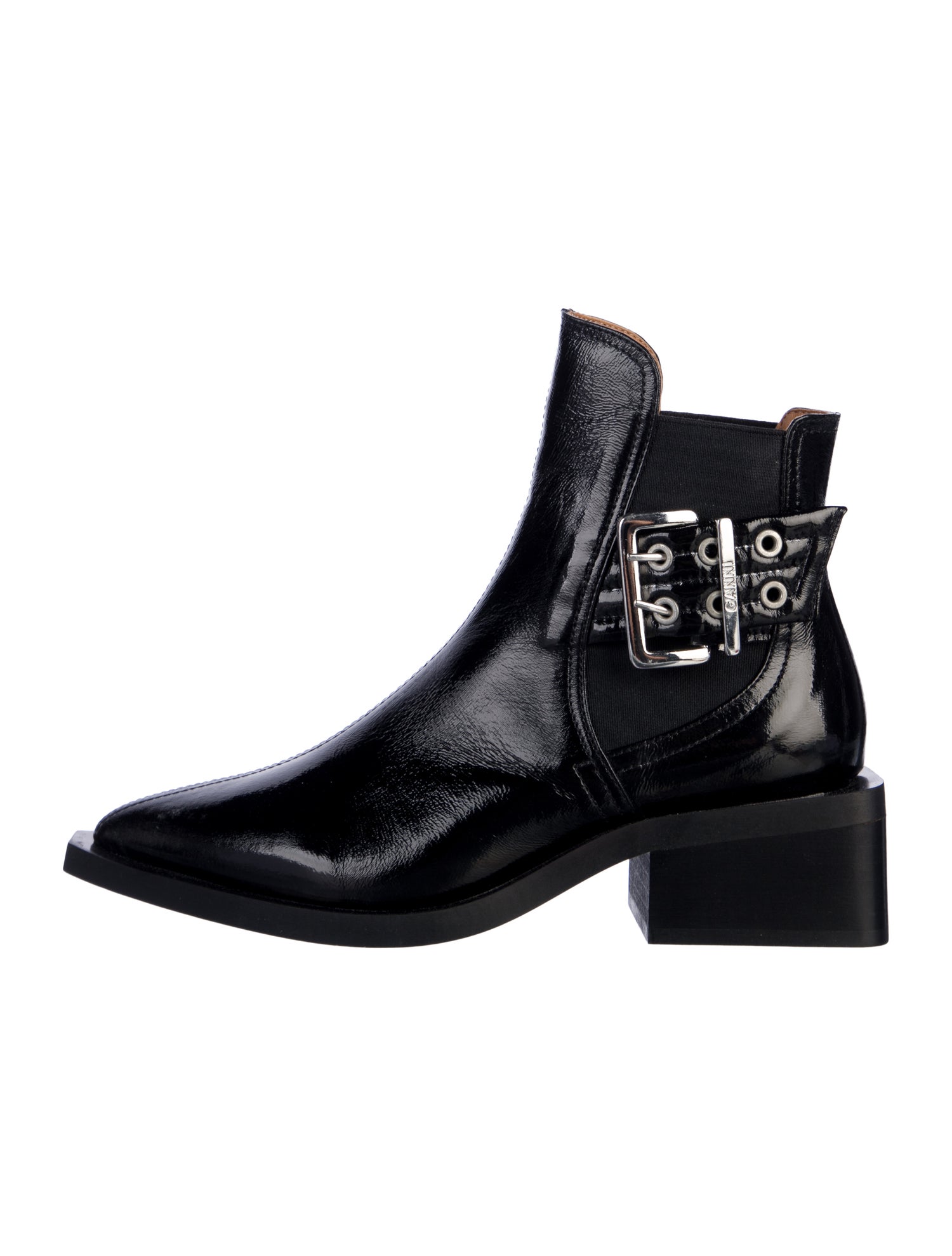 Ganni Patent Leather Chelsea Boots