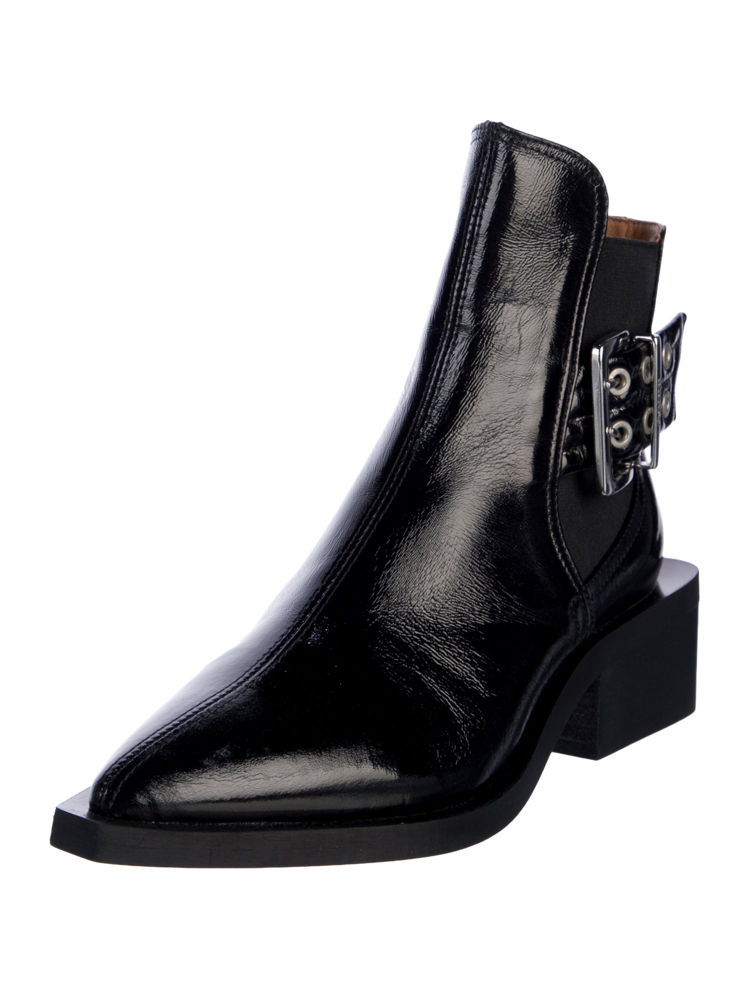 Ganni Patent Leather Chelsea Boots