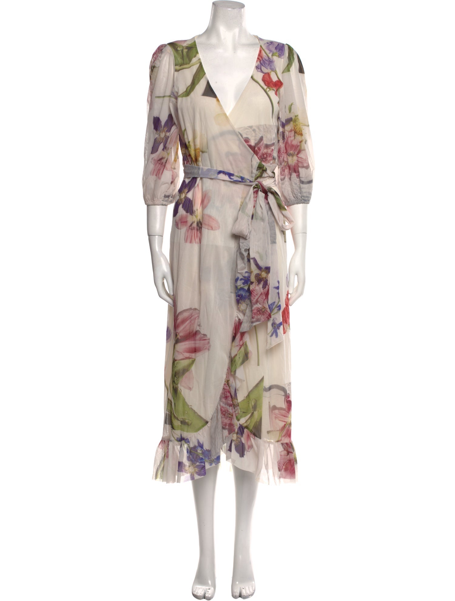 Ganni Floral Print Midi Length Dress