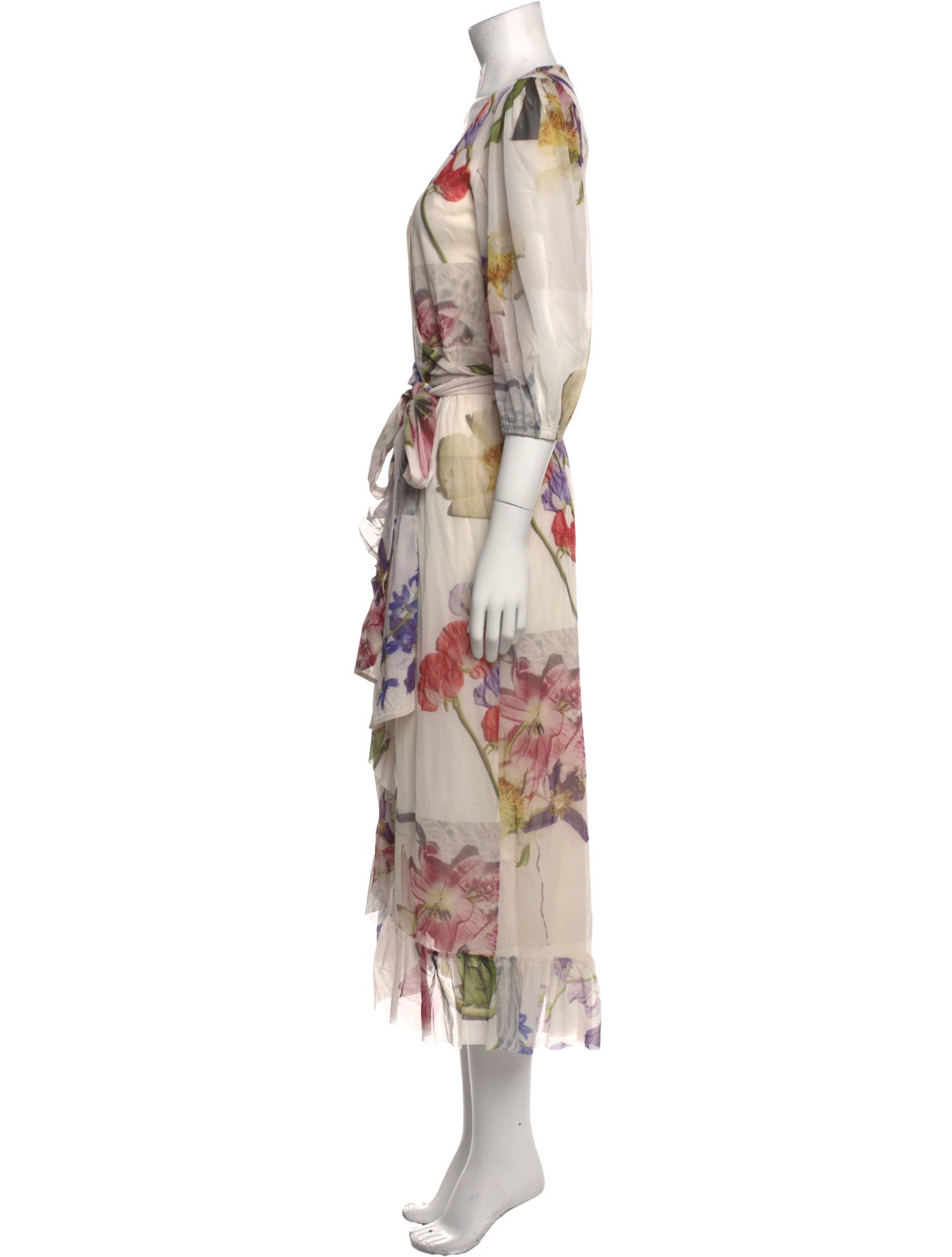 Ganni Floral Print Midi Length Dress