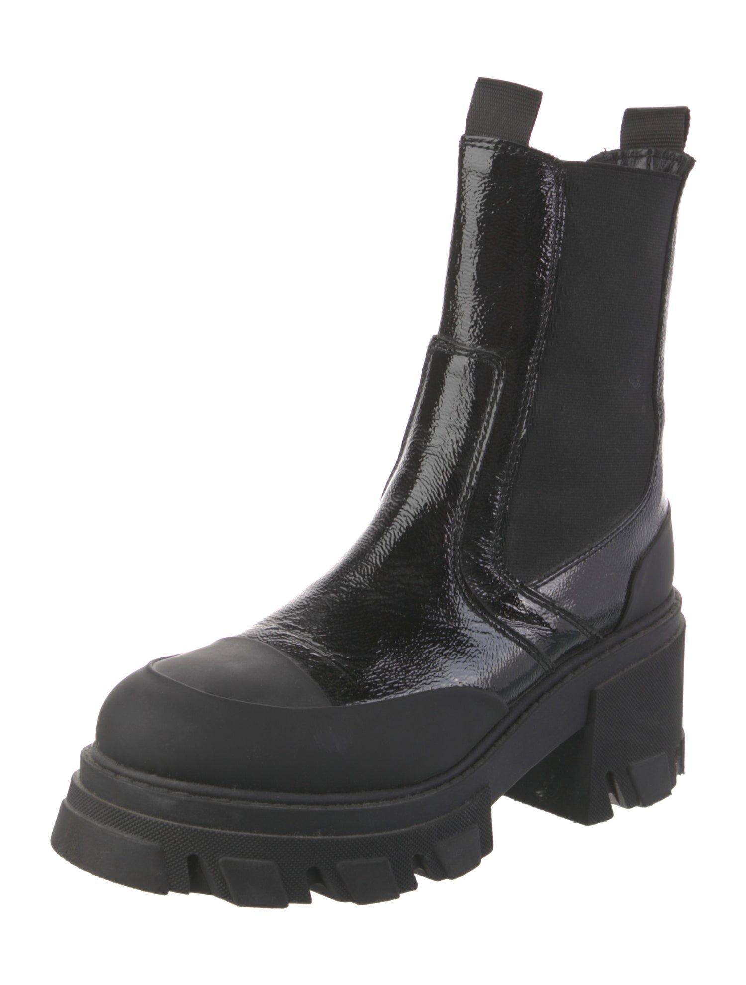 Ganni Patent Leather Chelsea Boots