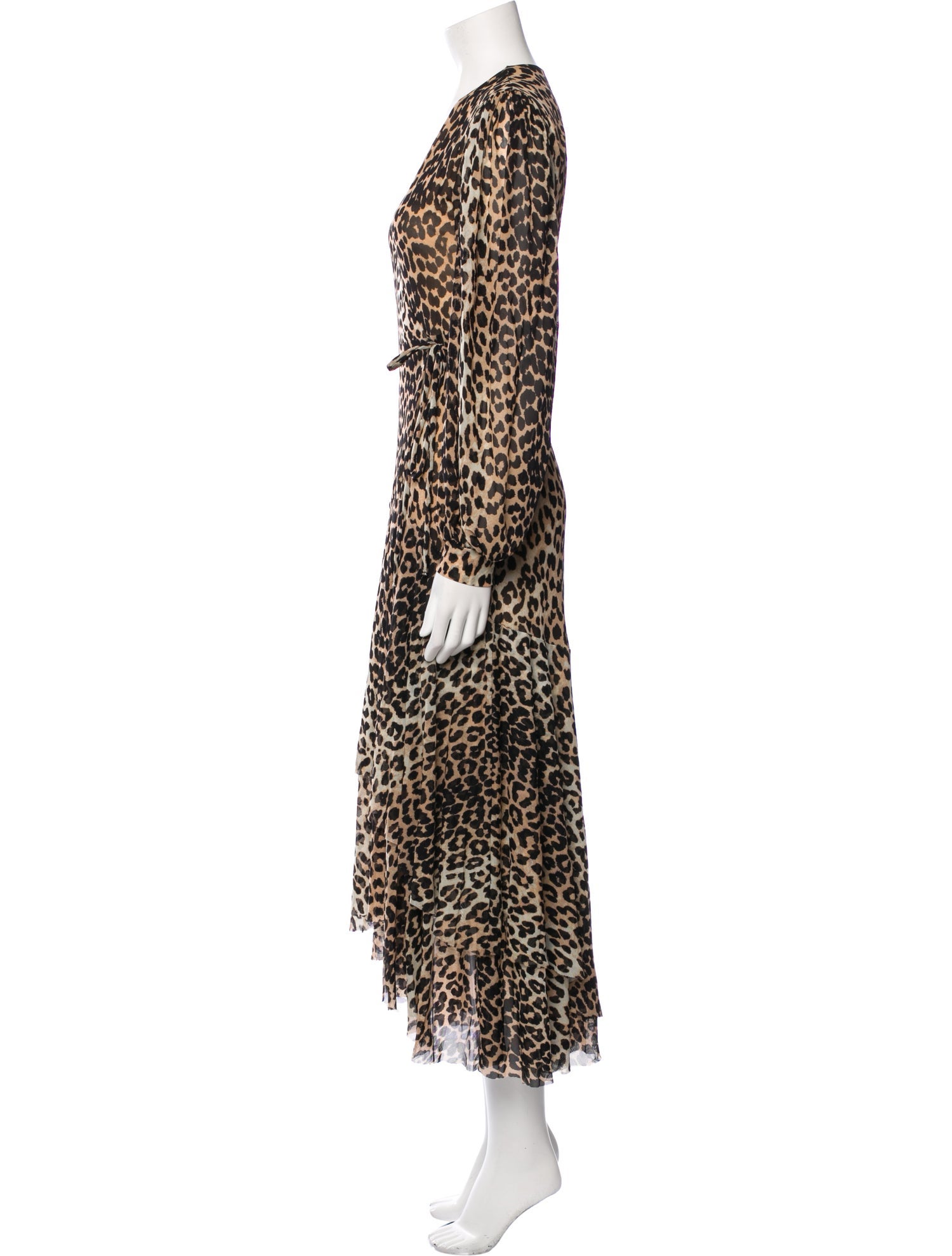 Ganni Animal Print Midi Length Dress