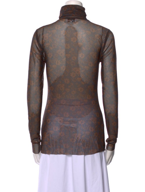 Ganni Floral Print Turtleneck Sweatshirt