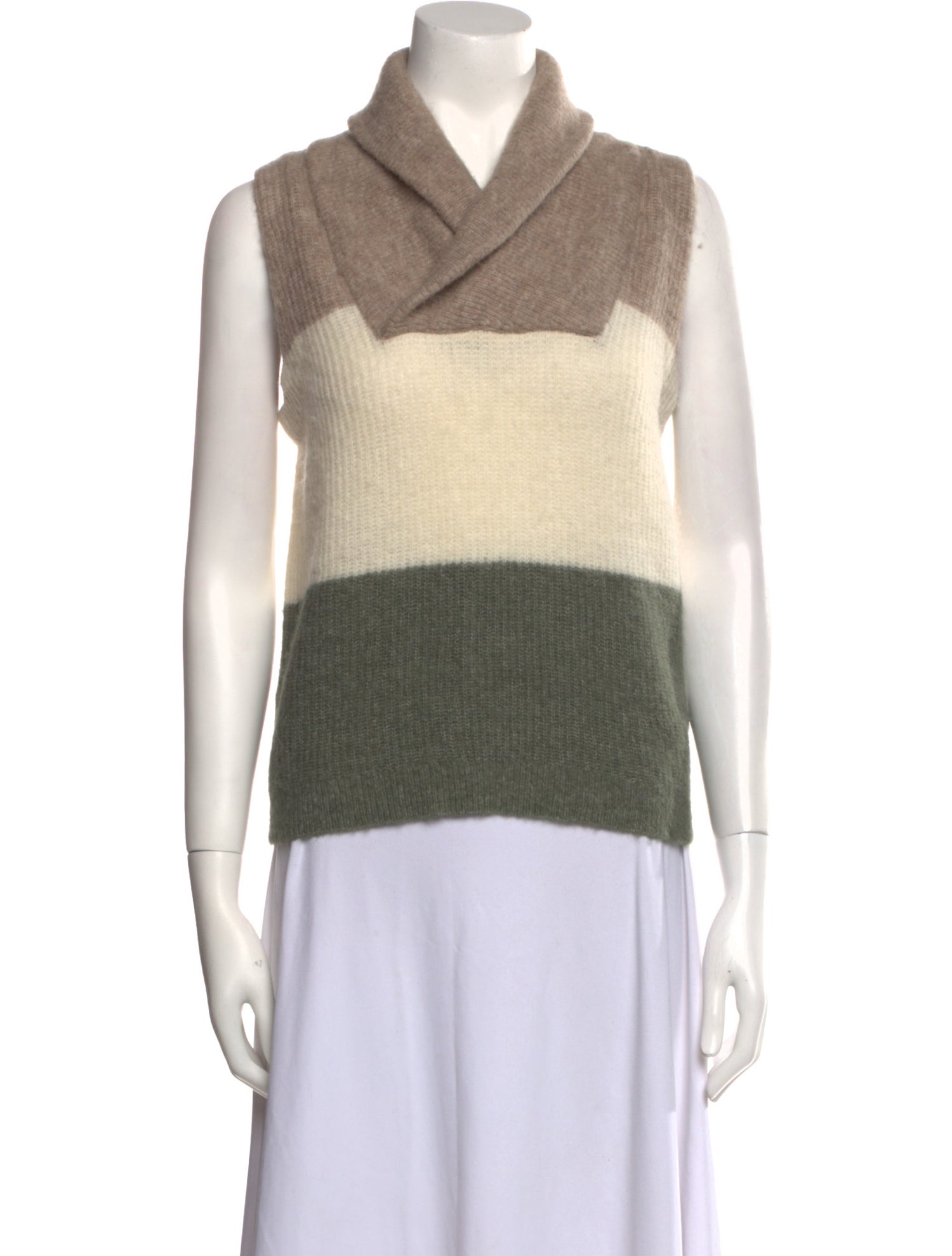 Ganni Striped Mock Neck Sweater