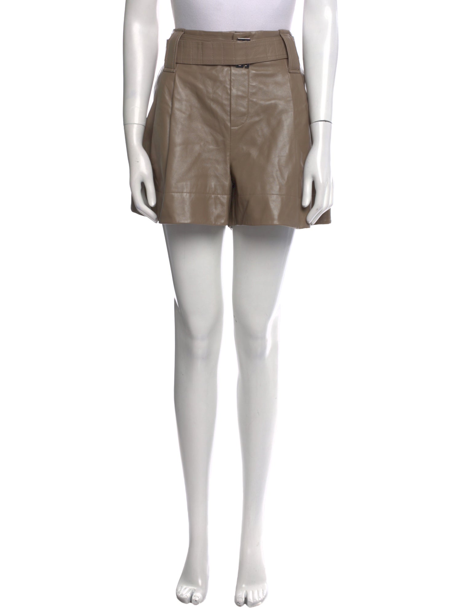 Ganni Lamb Leather Mini Shorts