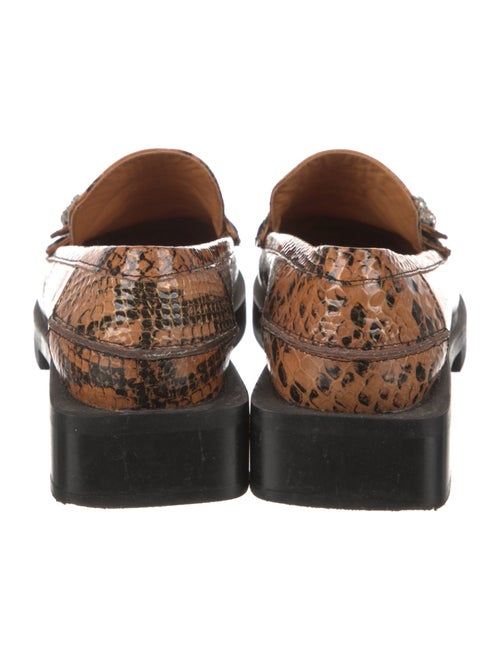 Ganni Embossed Leather Animal Print Loafers