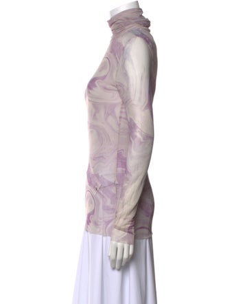 Ganni Printed Turtleneck Top