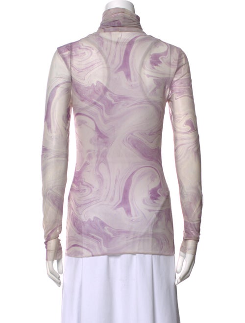 Ganni Printed Turtleneck Top